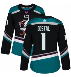 Women's Adidas Anaheim Ducks #1 Lukas Dostal Authentic Black Teal Third NHL Jersey Women's Adidas Anaheim Ducks #1 Lukas Dostal Authentic Black Teal Third NHL Jersey