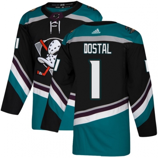 Youth Adidas Anaheim Ducks #1 Lukas Dostal Authentic Black Teal Third NHL Jersey Youth Adidas Anaheim Ducks #1 Lukas Dostal Authentic Black Teal Third NHL Jersey