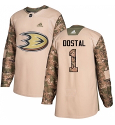 Youth Adidas Anaheim Ducks #1 Lukas Dostal Authentic Camo Veterans Day Practice NHL Jersey Youth Adidas Anaheim Ducks #1 Lukas Dostal Authentic Camo Veterans Day Practice NHL Jersey