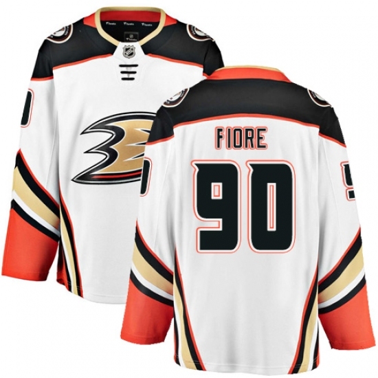 Men's Anaheim Ducks #90 Giovanni Fiore Fanatics Branded White Away Breakaway NHL Jersey Men's Anaheim Ducks #90 Giovanni Fiore Fanatics Branded White Away Breakaway NHL Jersey
