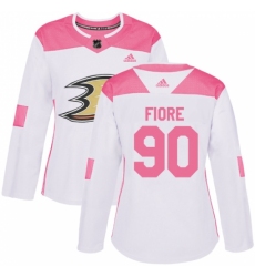 Women's Adidas Anaheim Ducks #90 Giovanni Fiore Authentic White/Pink Fashion NHL Jersey Women's Adidas Anaheim Ducks #90 Giovanni Fiore Authentic White/Pink Fashion NHL Jersey