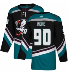 Youth Adidas Anaheim Ducks #90 Giovanni Fiore Authentic Black Teal Third NHL Jersey