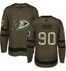 Youth Adidas Anaheim Ducks #90 Giovanni Fiore Authentic Green Salute to Service NHL Jersey Youth Adidas Anaheim Ducks #90 Giovanni Fiore Authentic Green Salute to Service NHL Jersey