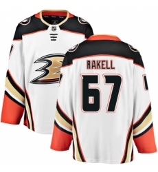 Men's Anaheim Ducks #67 Rickard Rakell Fanatics Branded White Away Breakaway NHL Jersey