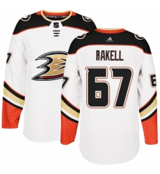 Youth Adidas Anaheim Ducks #67 Rickard Rakell Authentic White Away NHL Jersey