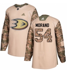 Men's Adidas Anaheim Ducks #54 Antoine Morand Authentic Camo Veterans Day Practice NHL Jersey