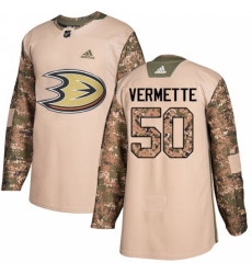 Youth Adidas Anaheim Ducks #50 Antoine Vermette Authentic Camo Veterans Day Practice NHL Jersey
