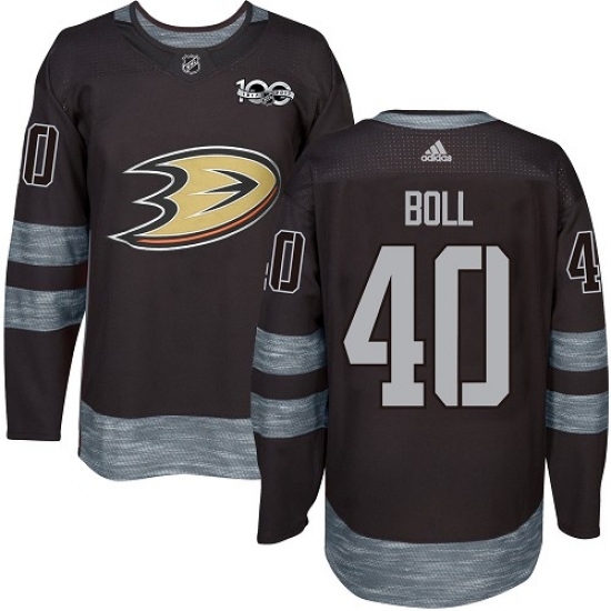 Men's Adidas Anaheim Ducks #40 Jared Boll Authentic Black 1917-2017 100th Anniversary NHL Jersey Men's Adidas Anaheim Ducks #40 Jared Boll Authentic Black 1917-2017 100th Anniversary NHL Jersey