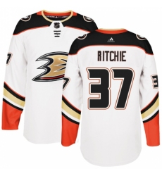 Men's Adidas Anaheim Ducks #37 Nick Ritchie Authentic White Away NHL Jersey