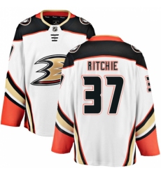 Men's Anaheim Ducks #37 Nick Ritchie Fanatics Branded White Away Breakaway NHL Jersey