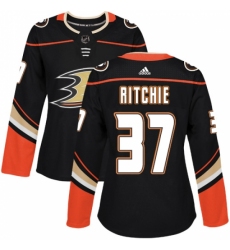 Women's Adidas Anaheim Ducks #37 Nick Ritchie Authentic Black Home NHL Jersey