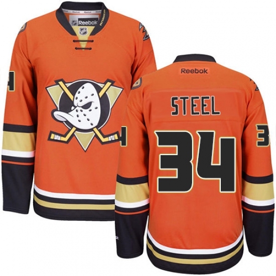 Women's Reebok Anaheim Ducks #34 Sam Steel Authentic Orange Third NHL Jersey Women's Reebok Anaheim Ducks #34 Sam Steel Authentic Orange Third NHL Jersey