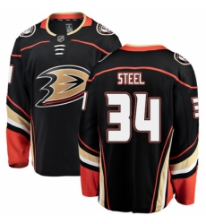 Youth Anaheim Ducks #34 Sam Steel Fanatics Branded Black Home Breakaway NHL Jersey