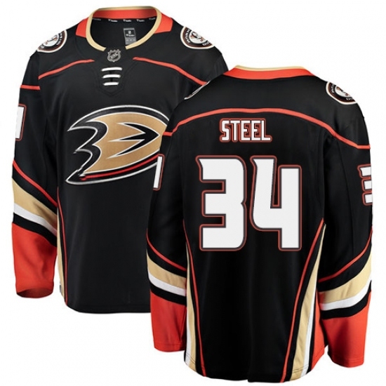 Youth Anaheim Ducks #34 Sam Steel Fanatics Branded Black Home Breakaway NHL Jersey Youth Anaheim Ducks #34 Sam Steel Fanatics Branded Black Home Breakaway NHL Jersey