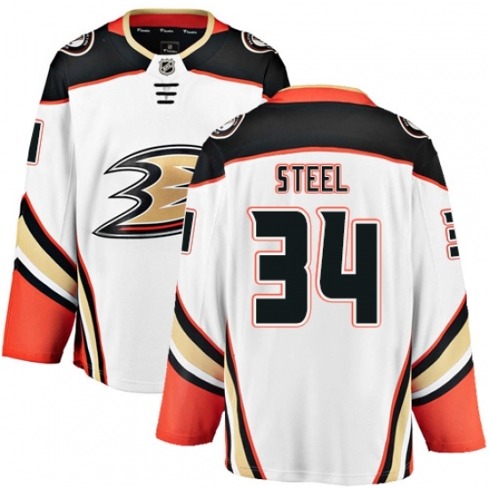 Youth Anaheim Ducks #34 Sam Steel Fanatics Branded White Away Breakaway NHL Jersey Youth Anaheim Ducks #34 Sam Steel Fanatics Branded White Away Breakaway NHL Jersey