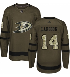 Men's Adidas Anaheim Ducks #14 Jacob Larsson Authentic Green Salute to Service NHL Jersey Men's Adidas Anaheim Ducks #14 Jacob Larsson Authentic Green Salute to Service NHL Jersey