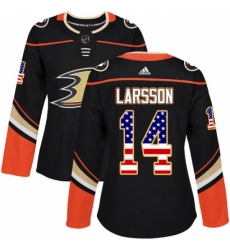 Women's Adidas Anaheim Ducks #14 Jacob Larsson Authentic Black USA Flag Fashion NHL Jersey Women's Adidas Anaheim Ducks #14 Jacob Larsson Authentic Black USA Flag Fashion NHL Jersey