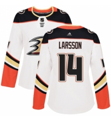Women's Adidas Anaheim Ducks #14 Jacob Larsson Authentic White Away NHL Jersey Women's Adidas Anaheim Ducks #14 Jacob Larsson Authentic White Away NHL Jersey