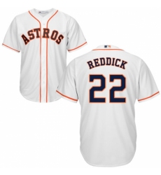 Youth Majestic Houston Astros #22 Josh Reddick Authentic White Home Cool Base MLB Jersey