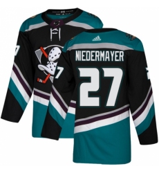 Youth Adidas Anaheim Ducks #27 Scott Niedermayer Authentic Black Teal Third NHL Jersey
