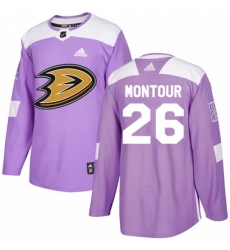 Youth Adidas Anaheim Ducks #26 Brandon Montour Authentic Purple Fights Cancer Practice NHL Jersey