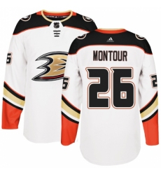 Youth Adidas Anaheim Ducks #26 Brandon Montour Authentic White Away NHL Jersey