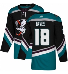 Men's Adidas Anaheim Ducks #18 Patrick Eaves Authentic Black Teal Third NHL Jersey