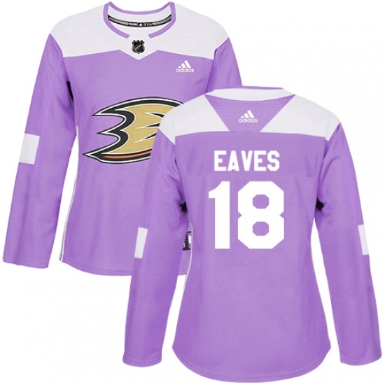 Women's Adidas Anaheim Ducks #18 Patrick Eaves Authentic Purple Fights Cancer Practice NHL Jersey Women's Adidas Anaheim Ducks #18 Patrick Eaves Authentic Purple Fights Cancer Practice NHL Jersey