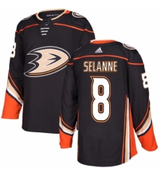 Men's Adidas Anaheim Ducks #8 Teemu Selanne Authentic Black Home NHL Jersey