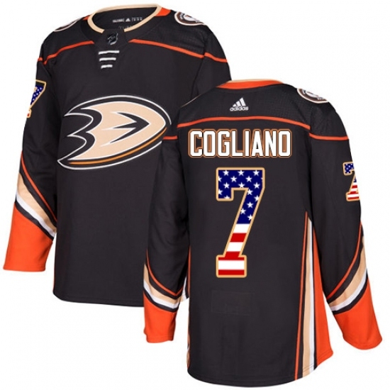 Men's Adidas Anaheim Ducks #7 Andrew Cogliano Authentic Black USA Flag Fashion NHL Jersey Men's Adidas Anaheim Ducks #7 Andrew Cogliano Authentic Black USA Flag Fashion NHL Jersey