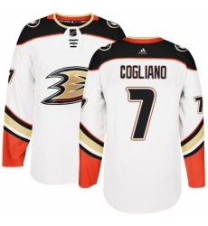 Men's Adidas Anaheim Ducks #7 Andrew Cogliano Authentic White Away NHL Jersey Men's Adidas Anaheim Ducks #7 Andrew Cogliano Authentic White Away NHL Jersey