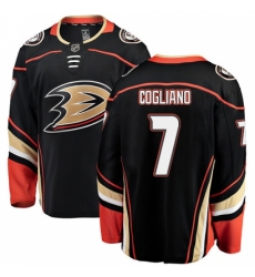 Men's Anaheim Ducks #7 Andrew Cogliano Fanatics Branded Black Home Breakaway NHL Jersey