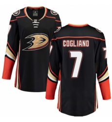 Women's Anaheim Ducks #7 Andrew Cogliano Fanatics Branded Black Home Breakaway NHL Jersey
