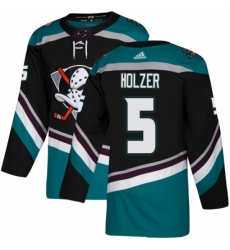Men's Adidas Anaheim Ducks #5 Korbinian Holzer Authentic Black Teal Third NHL Jersey Men's Adidas Anaheim Ducks #5 Korbinian Holzer Authentic Black Teal Third NHL Jersey