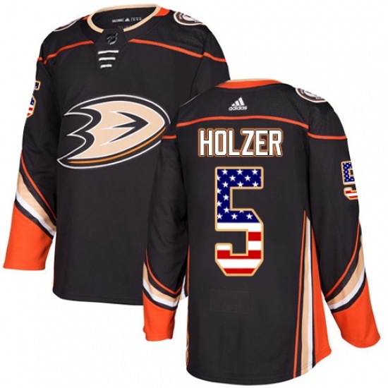 Youth Adidas Anaheim Ducks #5 Korbinian Holzer Authentic Black USA Flag Fashion NHL Jersey Youth Adidas Anaheim Ducks #5 Korbinian Holzer Authentic Black USA Flag Fashion NHL Jersey