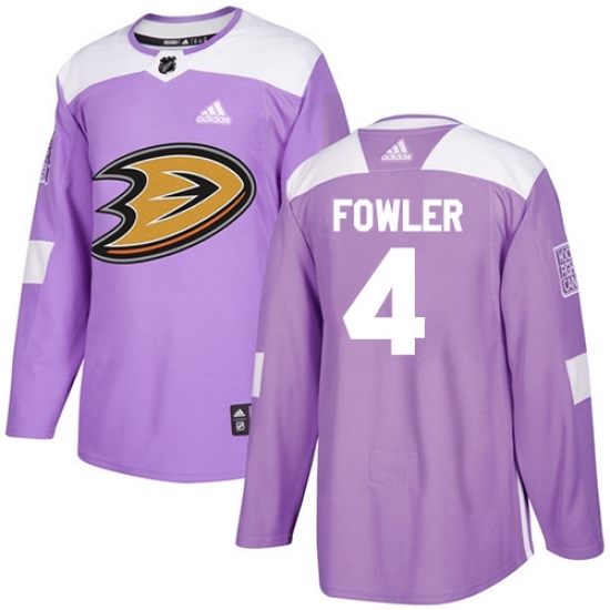 Men's Adidas Anaheim Ducks #4 Cam Fowler Authentic Purple Fights Cancer Practice NHL Jersey Men's Adidas Anaheim Ducks #4 Cam Fowler Authentic Purple Fights Cancer Practice NHL Jersey