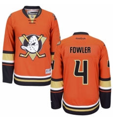 Women's Reebok Anaheim Ducks #4 Cam Fowler Authentic Orange Third NHL Jersey