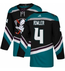 Youth Adidas Anaheim Ducks #4 Cam Fowler Authentic Black Teal Third NHL Jersey
