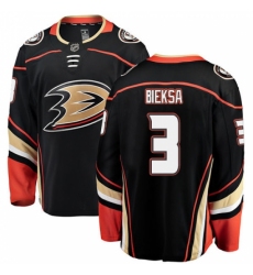 Youth Anaheim Ducks #3 Kevin Bieksa Fanatics Branded Black Home Breakaway NHL Jersey