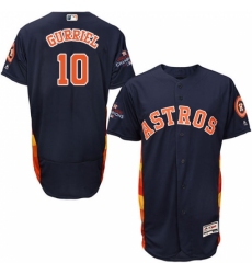 Men's Majestic Houston Astros #10 Yuli Gurriel Authentic Navy Blue Alternate 2017 World Series Champions Flex Base MLB Jersey