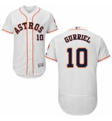 Men's Majestic Houston Astros #10 Yuli Gurriel White Flexbase Authentic Collection MLB Jersey