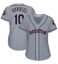 Women's Majestic Houston Astros #10 Yuli Gurriel Replica Grey Road Cool Base MLB Jersey
