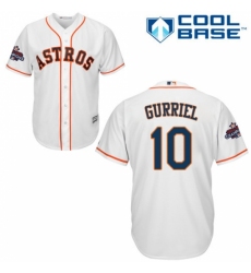Youth Majestic Houston Astros #10 Yuli Gurriel Replica White Home 2017 World Series Champions Cool Base MLB Jersey
