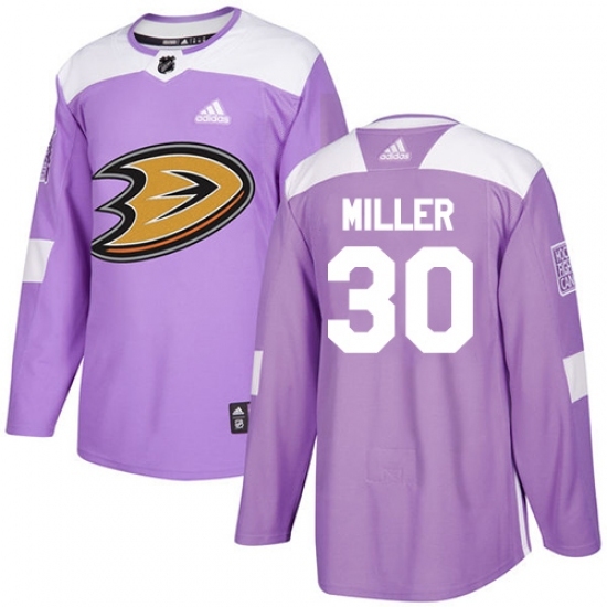 Men's Adidas Anaheim Ducks #30 Ryan Miller Authentic Purple Fights Cancer Practice NHL Jersey Men's Adidas Anaheim Ducks #30 Ryan Miller Authentic Purple Fights Cancer Practice NHL Jersey