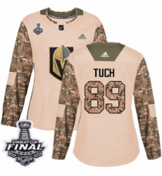 Women's Adidas Vegas Golden Knights #89 Alex Tuch Authentic Camo Veterans Day Practice 2018 Stanley Cup Final NHL Jersey