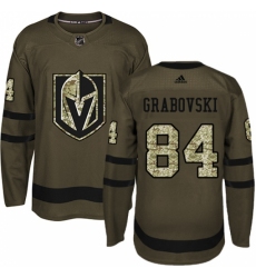 Youth Adidas Vegas Golden Knights #84 Mikhail Grabovski Authentic Green Salute to Service NHL Jersey