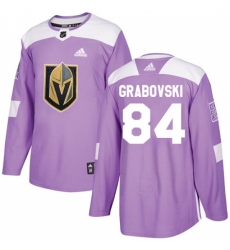 Youth Adidas Vegas Golden Knights #84 Mikhail Grabovski Authentic Purple Fights Cancer Practice NHL Jersey