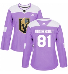 Women's Adidas Vegas Golden Knights #81 Jonathan Marchessault Authentic Purple Fights Cancer Practice NHL Jersey