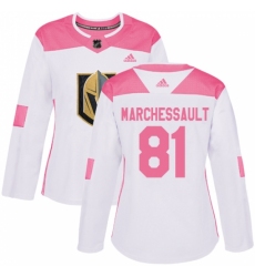 Women's Adidas Vegas Golden Knights #81 Jonathan Marchessault Authentic White/Pink Fashion NHL Jersey
