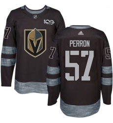 Men's Adidas Vegas Golden Knights #57 David Perron Authentic Black 1917-2017 100th Anniversary NHL Jersey